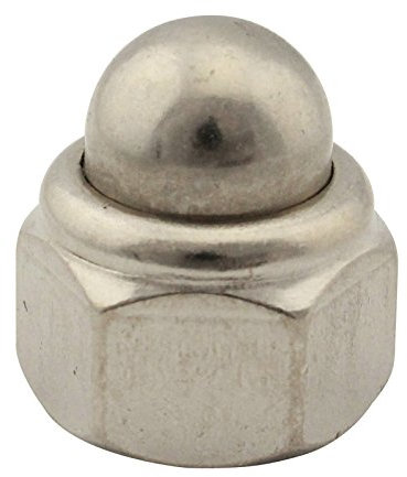 Hutmuttern (selbstsichernd) - M4 - (10 Stück) - DIN 986 - Sechskant-Hutmutter mit Klemmteil - Edelstahl A2 (V2A) - SC986 | SC-Normteile
