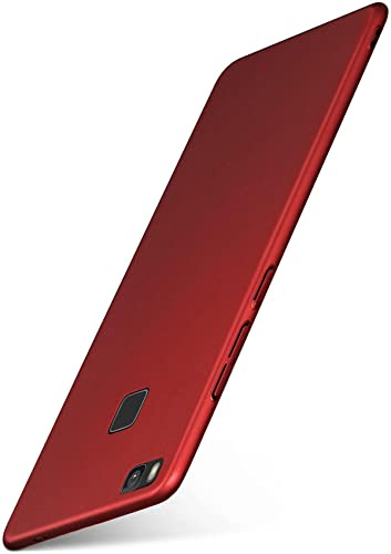 moex Alpha Case für Huawei P9 Lite Hülle Ultra Dünn, Schutzhülle mit erhöhtem Kameraschutz, Slim Cover Hardcase Backcover, Dünnste Handyhülle Minimalistisch, Matt Rot