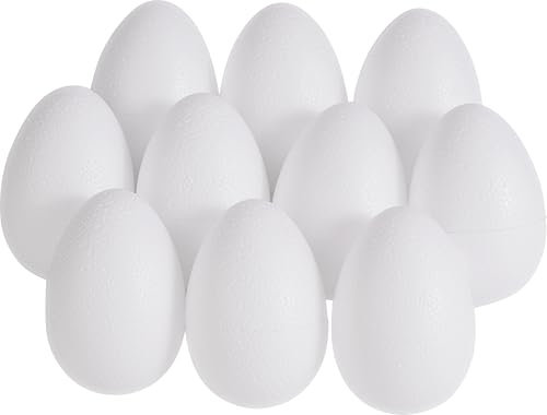 10er-Set Styropor-Eier 8x6cm weiß Osterei Deko-Ei zum Bemalen oder Bekleben
