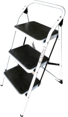 Homelux 710056 Taburete Acero 3 Peldaños, Plegable