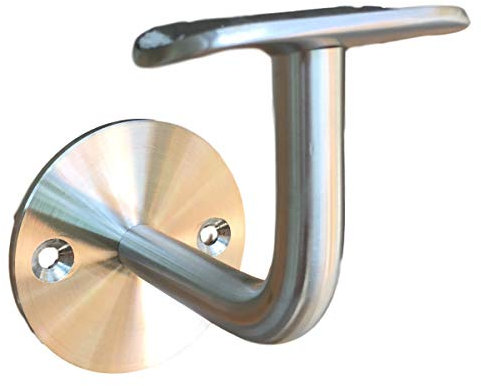 Edelstahl Handlaufhalter inkl. Adapter-Platte für Rund-Handläufe & 42,4mm Holz & Stahl Handläufe – universal passend – 1 oder 2 Stück (1)