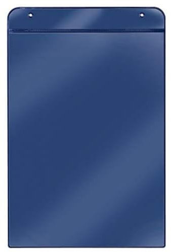 VELOFLEX 3804500 - Magnet-Taschen DIN A4 Hochformat, mit Magnetstreifen auf der Rückseite, PVC, blau, 20 Stück