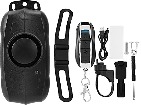 Kabelloser Fahrrad und Motorrad Alarm 100dB Diebstahlschutz Erschütterungssensor | USB wiederaufladbare Fernbedienung, 5 stufige Empfindlichkeit, IP65 für Fahrrad Roller