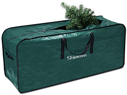 Shareconn Weihnachtsbaum Aufbewahrungstasche 9FT, Wasserdichtes Und Reißfest Atmungsaktives Aufbewahrungstasche Weihnachtsbaum Transporthülle Weihnachtsbäume Tannenbaum Aufbewahrung Tasche,Grün