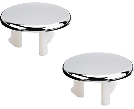 MroMax Lot de 2 bouchons de trop-plein en plastique ABS pour évier de cuisine - Anneau simple couche à clipser - Couvercle de vidange de rechange pour salle de bain, cuisine, lavabo, lavabo - Argent