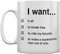 Queen MG25898 Tasse aus Keramik, 315 ml (I Want Checklist) Mehrfarbig
