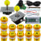 SJ@JX Arcade Game Controller 3D Gamepad Analog Stick Sensor Fly Joystick Microswitch MX LED Button USB Encoder Light Cable for PC PS3 Nintendo Switch Xbox 360 Android Raspberry Pi