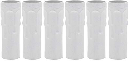 Uonlytech 6 Pz Candelabro Copri Portalampada Copri Candela Ferro Alto Copri-Gocciolatoio Candelabri Base Lampadario Lampadario Kit Presa per Candela E14 25X80mm Bianco