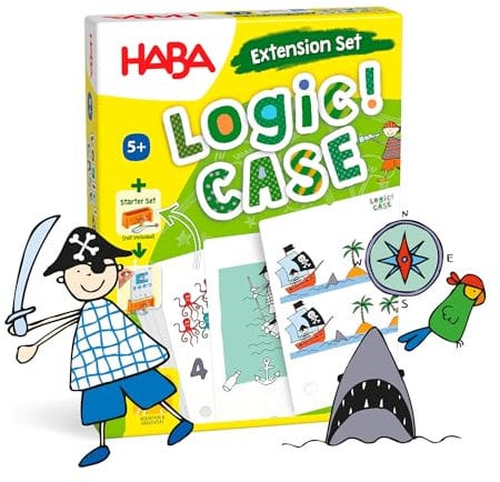 HABA 306124 - LogiCase Extension Set – Piraten, Mitbringspiel ab 5 Jahren, Bunt