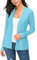EXCHIC Donna Cardigan Lavorato a Maglia Senza Chiusura (L, Azzurro)