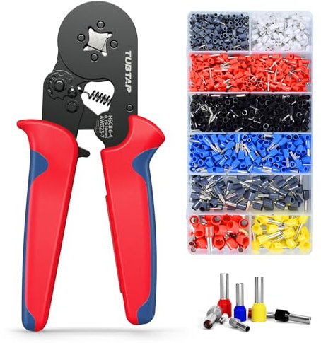 Crimpzangen Aderendhülsen Set - TUBTAP® Aderendhülsenzange Crimpzange mit 1200 stück Aderendhülsen Tool Kit Für 0,25-10 mm²(AWG 23-7),Crimp Zange, Presszange