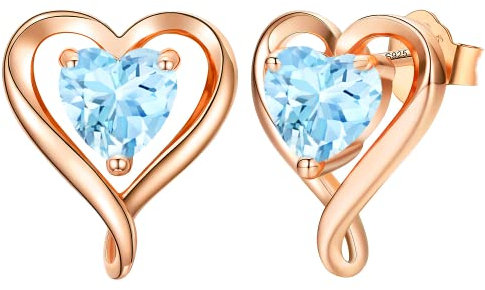 LAVUMO Sterling Silver Earrings for Women Silver Gold Rose Gold Stud Heart Earrings Set Hypoallergenic Jewellery for women Birthday Anniversary Christmas Valentine Gifts for Her