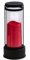 Dehner Grablaterne mit LED-Beleuchtung, Ø 12 cm, Höhe 27 cm, Eisen/Glas, rot