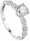 Musihy Zeigefinger Ring, Eheringe Zirkonring 4 Krappen Zirkonia Weiß Ringgröße 60 Jahrestag Geschenk für Sie