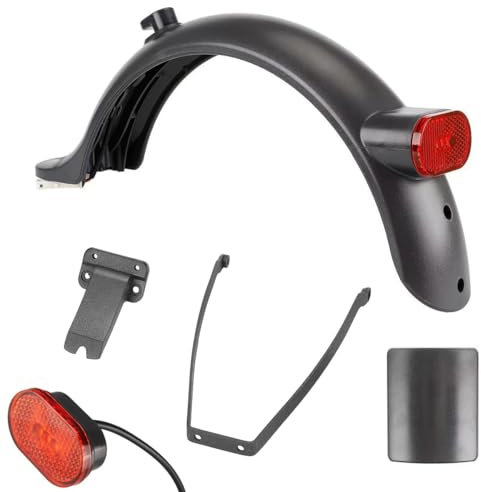 aibiku Guardabarros Trasero Patinete con Soporte de Metal, Matrícula, Luz Trasera Más Grande, para Xiaomi M365, Pro, 1S, Essential, Pro2, Mi3, Scooter Accesorios