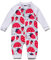 Mazuliso Baby Mädchen Badeanzug UV mit Durchgehendem Front Reißverschluss 3/4-Ärmel(Erdbeere,86-92 cm)