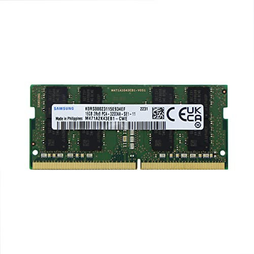 Sam Barrette de mémoire RAM 16 Go (1 x 16 Go) DDR4 3200 MHz PC4-25600 (ou 2933 MHz ou 2666 MHz) SODIMM 2Rx8 CL22 1,2 V pour ordinateur portable gaming M471A2K43EB1-CWE Adamanta
