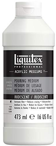 Liquitex Professional Aditivos - Médium de Efectos Pouring Medium, Medium de Alisado, Para Técnica de Vertido con Pintura Acrílica, Aumenta el Flujo, 473ML, Acabado Iridiscente
