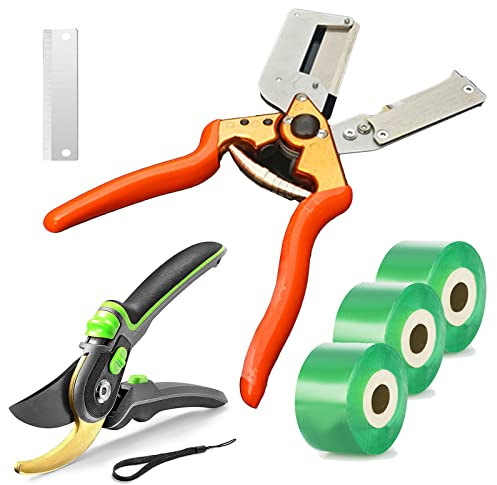 2-in-1 Garten Obstbaum Pfropfschere, Professionelle Pfropfen Schneidwerkzeug Veredelungsschere Gartenschere für Garten Blumen Baum Obstbaum Pflanzenzweige, Garden Grafting Tool