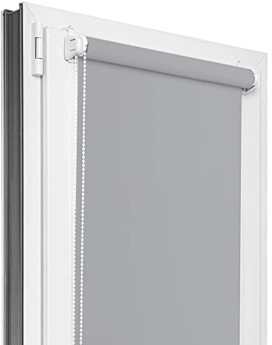 Estika Store occultant sans perçage - Largeur du Tissu - 40 cm x 120 cm - Gris - Stores à enroulement pour fenêtres sans percer, Stores Klemmfix pour fenêtres à l'intérieur