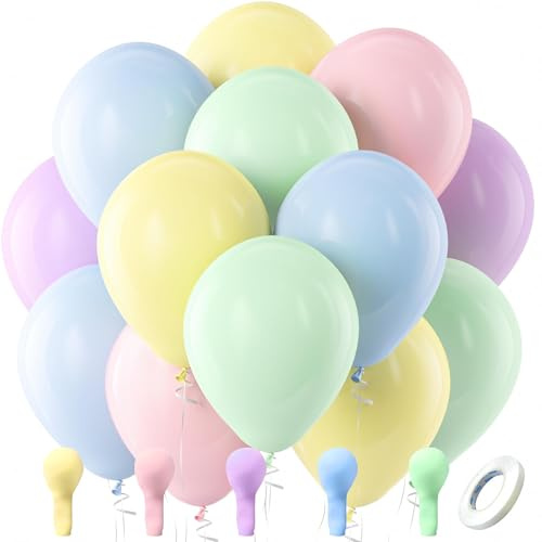 Bezente Pastel Latex Party Balloons 100 Pack 12 inch