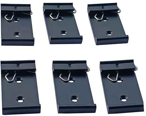 Hereta DIN-Schienenhalterung, 2,7 cm breit, fixiert auf 35 mm Universal-DIN-Schiene, feste Aluminium-Legierung, 6 Stück