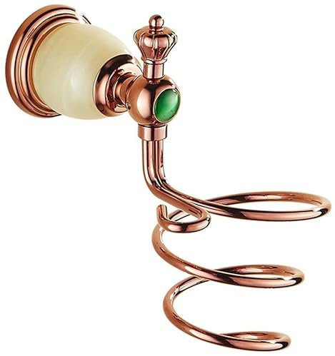 Hair Dryer Holders,Rose Gold Hair Dryer Rack,Retro Hair Dryer Bracket,Carved Wall-Type Air Cylinder Holder,Bathroom Trays,Holders,Organizers (Gold)