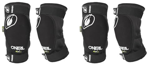 O'NEAL | Knieprotektor | BMX Mountainbike Downhill | IPX®- Aufprallschutz aus Polyurethan, Leichte Konstruktion, Abriebfestes Material | Dirt Knee Guard | Erwachsene | Schwarz Weiß | Größe S