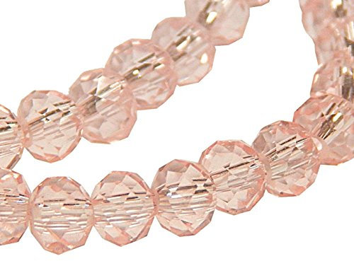 Perlin Perles de verre tchèque, en cristal CZ de Bohême, rondes, à facettes, 4/6/8/10 mm, saumon, 4 x 3 mm