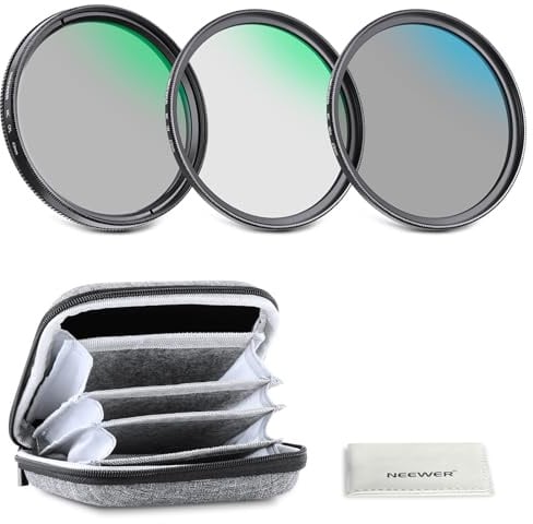 NEEWER 43mm UV/CPL/ND Filtro Objetivo Kit con Estuche Rígido Almacenamiento Vidrio Óptico Multicapa & Marco Aleación Aluminio Filtro UV + Polarizador Circular(CPL) + Densidad Neutra (ND4) Lente Cámara