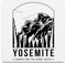 100 North Yosemite Always Take The Scenic Route Kühlschrankmagnet aus Holz, 7,6 x 7,6 cm, quadratisch, Schwarz und Weiß