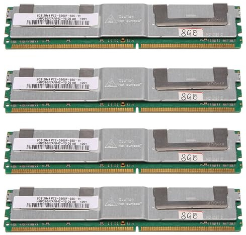 KEALBAUS 4 memorias RAM DDR2 de 8 GB, 667 MHz, PC2 5300, 240 pines, 1,8 V, DIMM, con chaleco de refrigeración para memoria RAM de escritorio (A)
