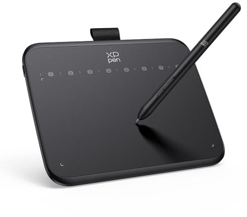 XPPen Deco 640 Tableta Gráfica Portátil 16K Niveles Inclinación 60°, Tableta Gráfica Dibujo Digital para OSU Compatible con Windows, macOS, Android, Chrome OS, Linux, Área Activo 16 cm x 9 cm