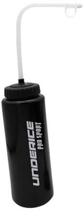 kowaku Sport-Wasserflasche, Fitness-Flasche, Wasserkocher, tragbare Quetschflasche, biegsamer Langer Strohhalm für Outdoor-Sport, Hockey, Radfahren, Schwarz