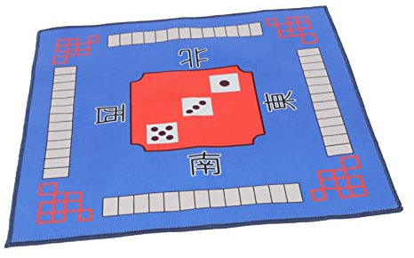 Hohopeti Mahjong rutschfest Tischmatte Geräuschdämpfende aus Polyester Weich und Bequem Blaue Tischunterlage für Poker und Domino Spiele