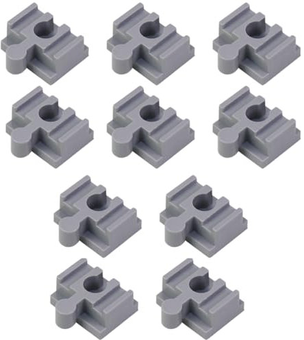 GXGM 10-Teiliges Set Track Connectors Für Brio Duplo Systemverbinder, 4 * 3.2 * 1.9Cm Kompatibler Adapter Gleisverbinder, Universell Kombiniert Beide Systeme Miteinander, Schienenverbinder(Grau,A)