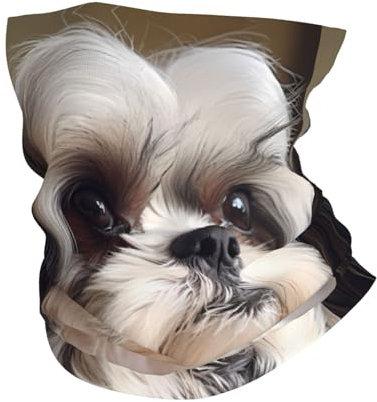 Multifunktionales Sport-Kopftuch. Kann als Schal, Maske, Piratenhut, Halstuch, Haarband, Stirnband, Shih Tzu Hund bedruckt werden, weiß, Einheitsgröße