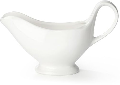 Gravy Boat Porcelain 230ml White Sauce Jug for Serving Soy Sauce Salad (White s)