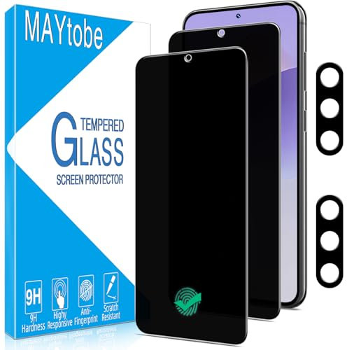 MAYtobe 2 Pièces Verre Trempé Anti Espion pour Samsung Galaxy S23 avec 2 Pièces Caméra Arrière Protecteur, Film Protection écran Confidentialité, Sans Bulles, Dureté 9H, Anti-Rayures