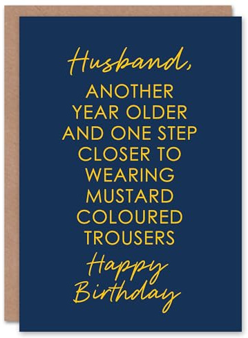 Wee Blue Coo Husband Birthday Card Another Year Older Mustard Trousers Joke Funny