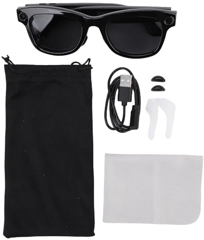 Yanmis Gafas Inteligentes, Gafas Traductor de IA Bluetooth con Cámara de 8MP 1080p, Altavoz, Llamadas Musicales, 26 Idiomas Traducción (Gafas de Sol)