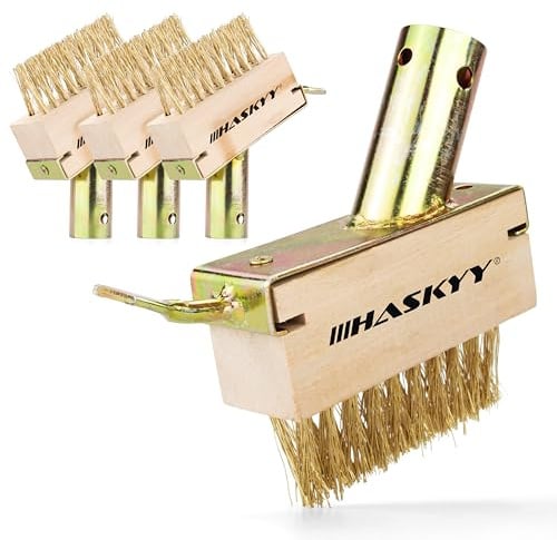 HASKYY Fugenbürste Fugenkratzer Unkrautbürste Set 4-teilig - Profi Fugenreiniger mit Stahlbürste - für Unkraut & Moos - Terrassen & Pflasterfugen Reinigung