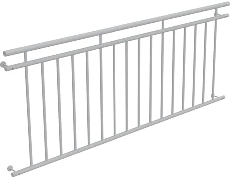 HAGO 24 Balcon français, grille de fenêtre, garde-corps en acier, 225 x 90 cm blanc, balustrade juliette, parapet, balcon de sortie, fenêtre de balustrade