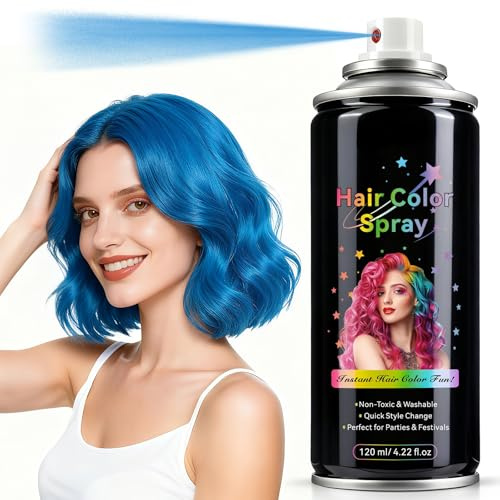Haarspray Blau Auswaschbar - Sofortige Färbung | Hair Color Spray Für Kinder und Erwachsene Geeignet | Blaues Haarspray Styling-Werkzeug | Blue HairSpray Holiday Essentials