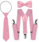 Kinder Kleinkind verstellbare elastische Mode Hosenträger Fliege Krawatte Set (Rosa)