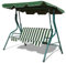 RELAX4LIFE Hollywoodschaukel 3-Sitzer, Schaukelbank mit verstellbarem Sonnendach, Gartenschaukel Stahl, Gartenliege für Garten & Terrasse & Balkon, stabile Gartenbank, Schaukel Farbewahl (grünweiß)