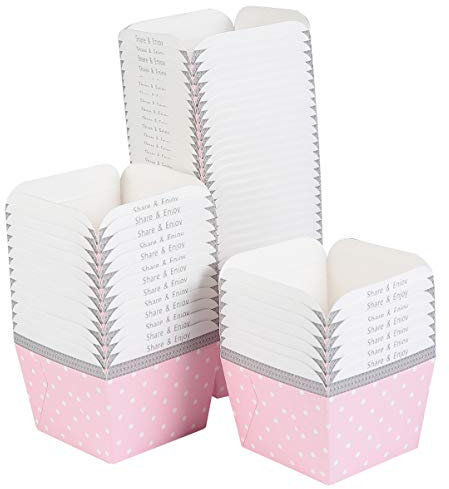 TOYANDONA 100pcs Paper Baking Cup Small Square Cake Wrappers Cupcake Liners Desserts Holders Muffin Cases for Weddings Birthdays Baby Shower (Pink)