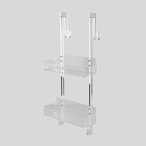 IKONA, Porta Shampoo/Porta Oggetti per Doccia in Plexiglass sp. 12 mm, Intallazione Facile Ad Incastro, H. 74 cm x L. 33 cm x P. 12 cm, Capienza max. di 15Kg, Made in Italy, Large