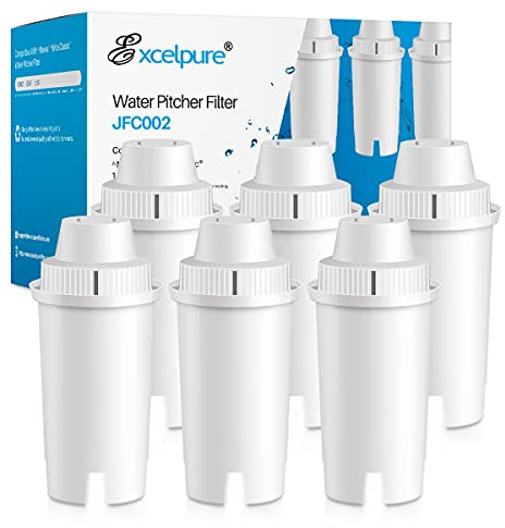 EXCELPURE Ricambio per Brita Longlast Water Filter Brocca per acqua potabile, compatibile con standard Mavea 107007, Brita Classic 35557, ob03, maxtra, rimozione piombo, confezione da 6
