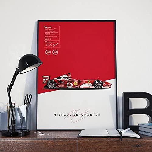 VVSUN Michael Schumacher Scuderia Ferrari F1 F2004 Technische Formel 1 Auto Poster F1 Poster 50X70cm 20x28inch Kein Rahmen
